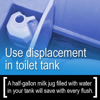 Conservation Tip: Use displacement in the toilet tank