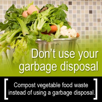 Conservation Tip: Compost vegtable food waste instead of using a garbage disposal